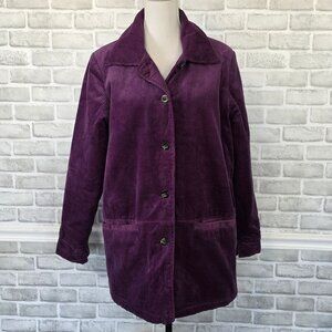 Vintage Purple Corduroy Sherpa Lined Barn Coat Warm Cozy Oversized M Rustic Outd